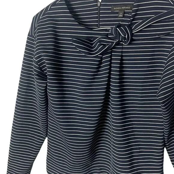 Banana Republic Navy and White Striped Blouse - Picture 4 of 6